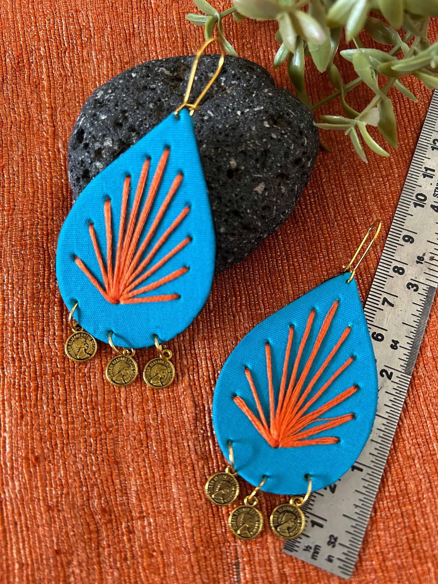 Nirvi Blue Fabric Earrings