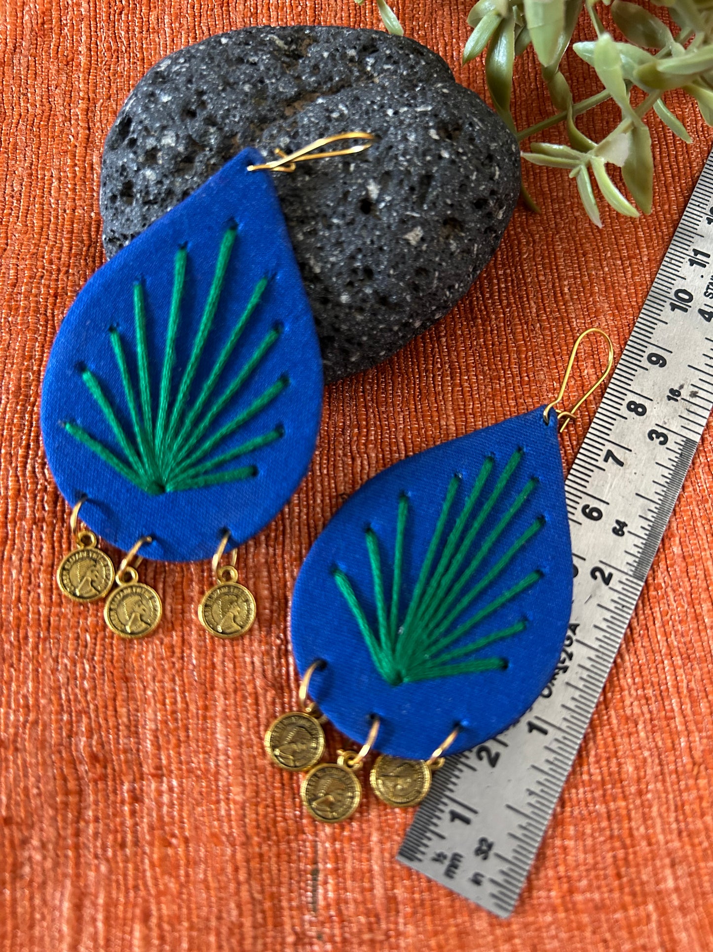 Nirvi Dark Blue Fabric Earrings