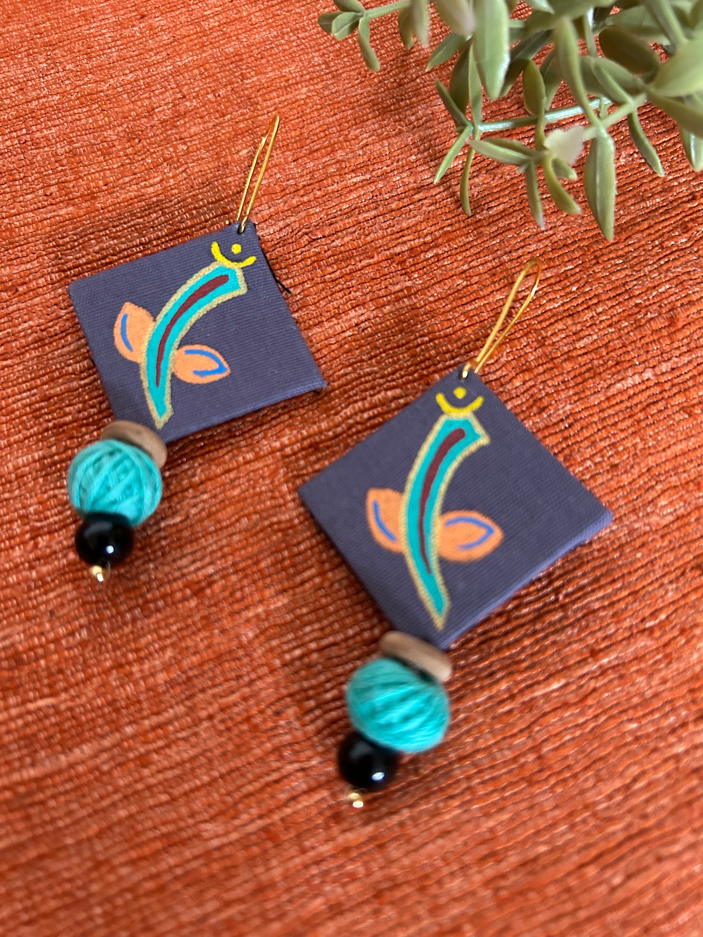 Ekisha Grey Fabric Earrings