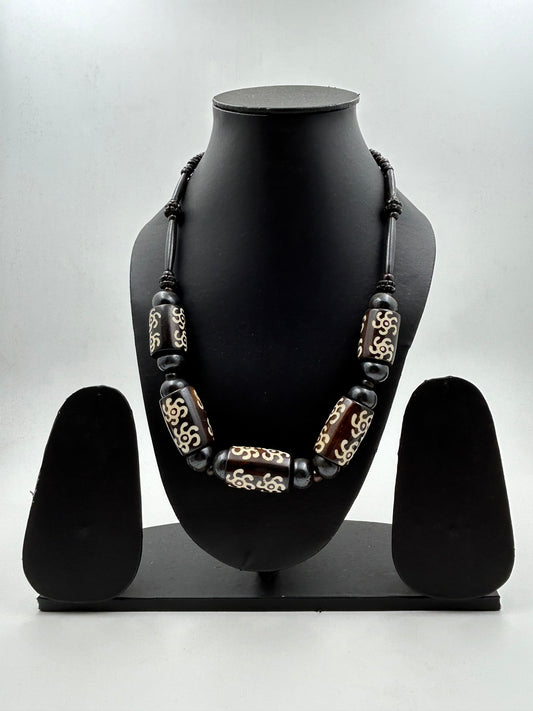 Kaya Brown Bone Tibetan Necklace