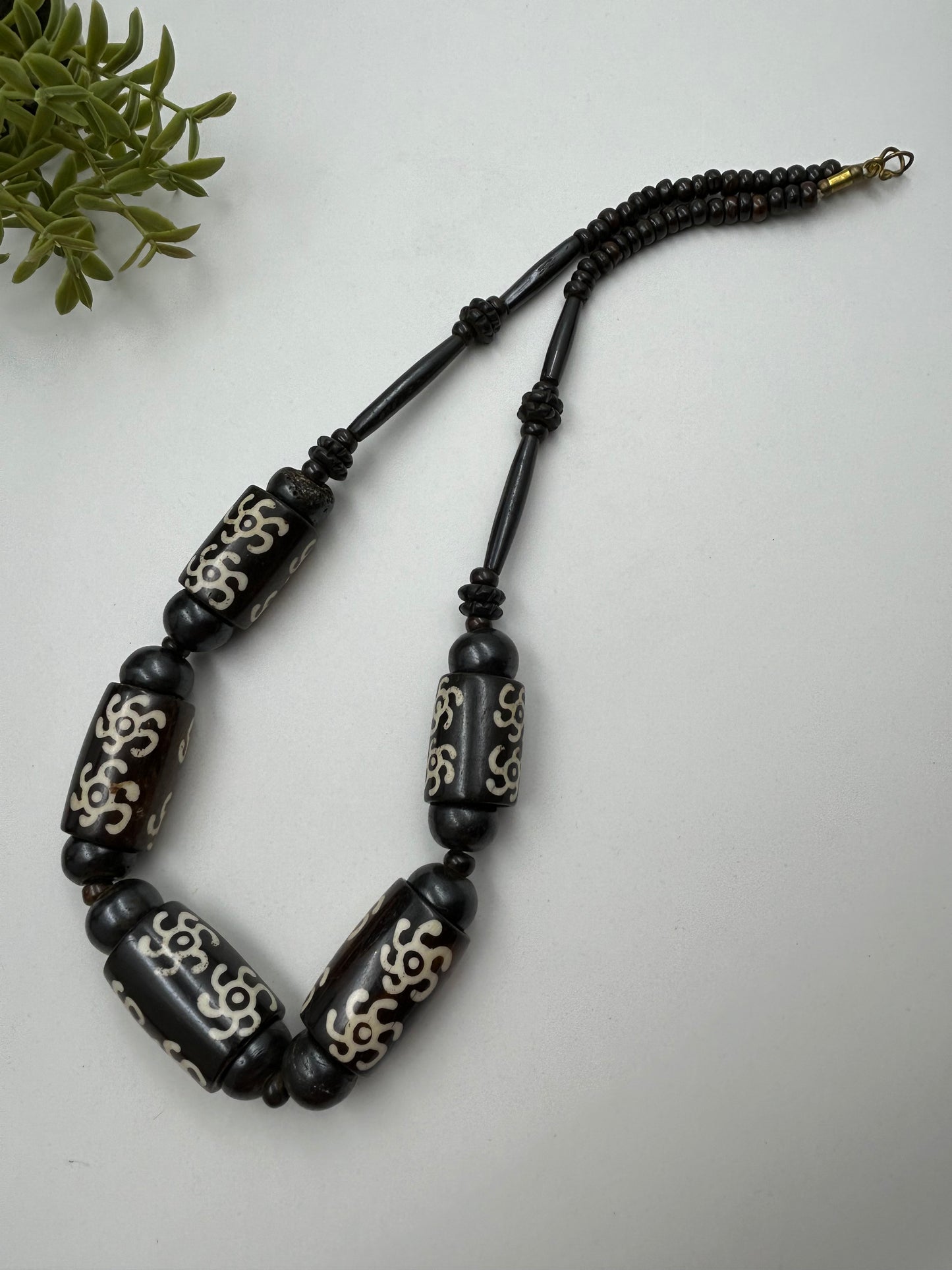 Kaya Brown Bone Tibetan Necklace