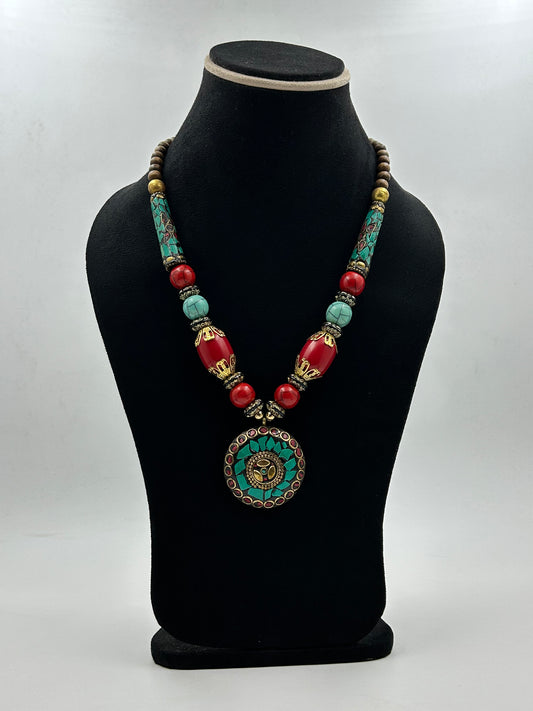 Bhavini Green Tibetan Necklace