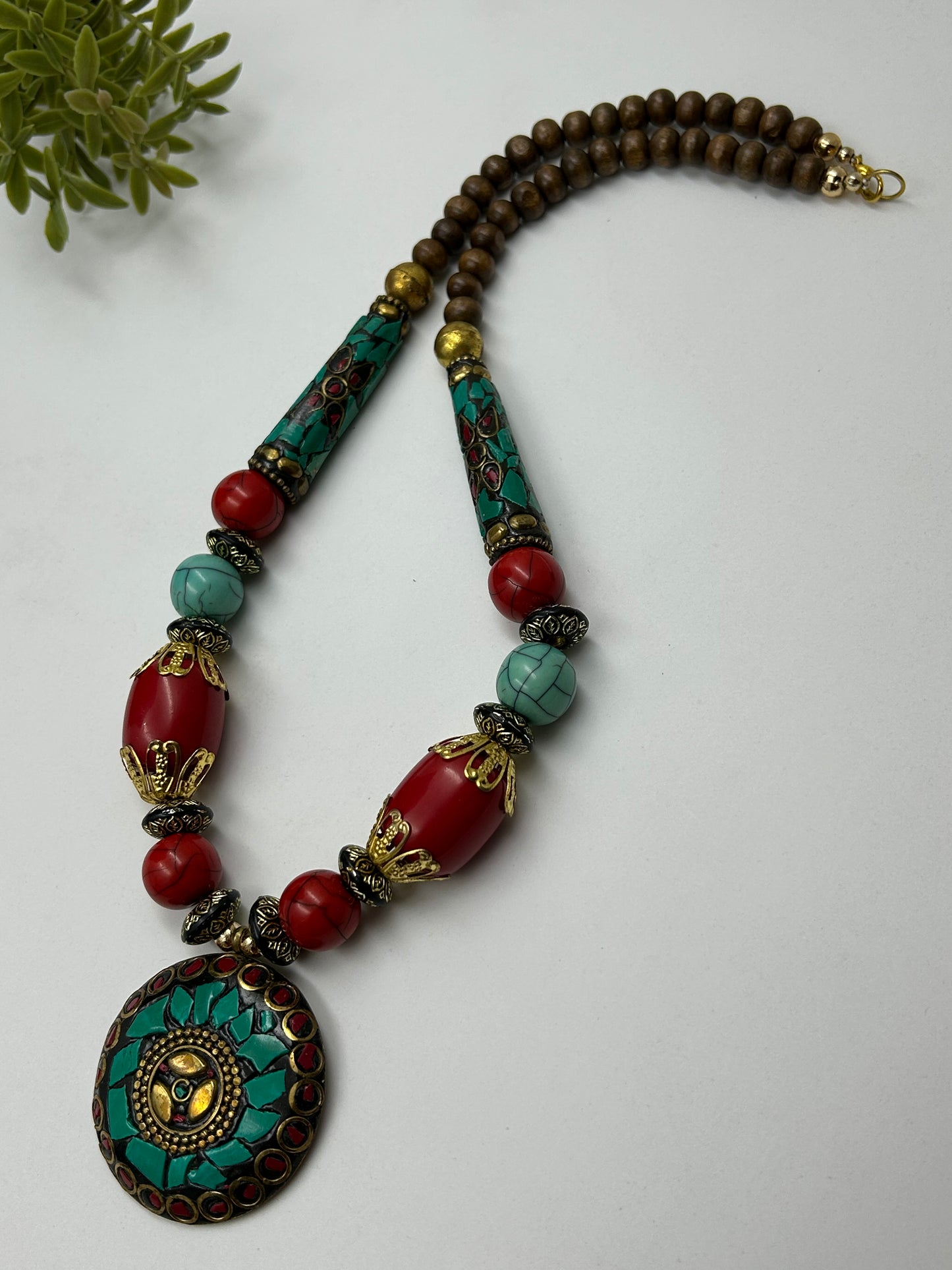 Bhavini Green Tibetan Necklace