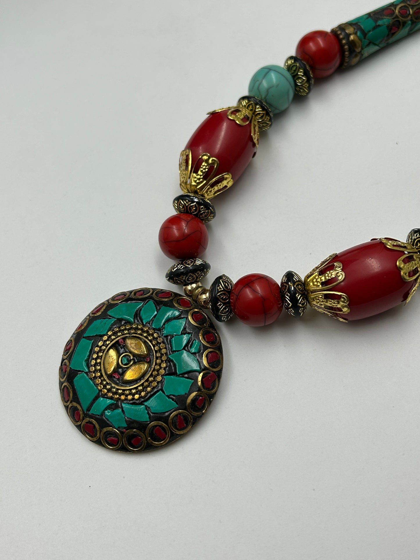 Bhavini Green Tibetan Necklace