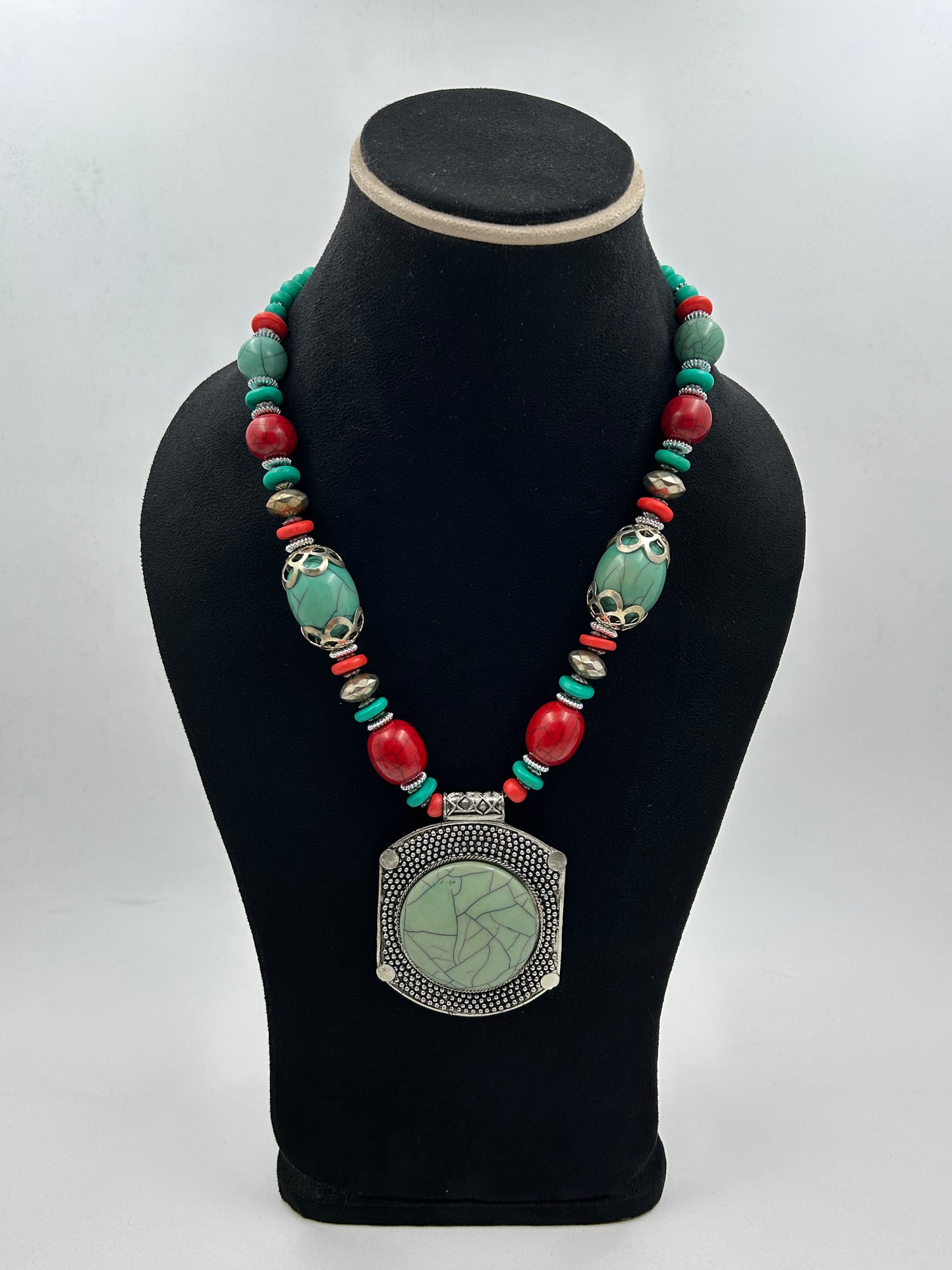 Tarini  Mint Green Tibetan Necklace