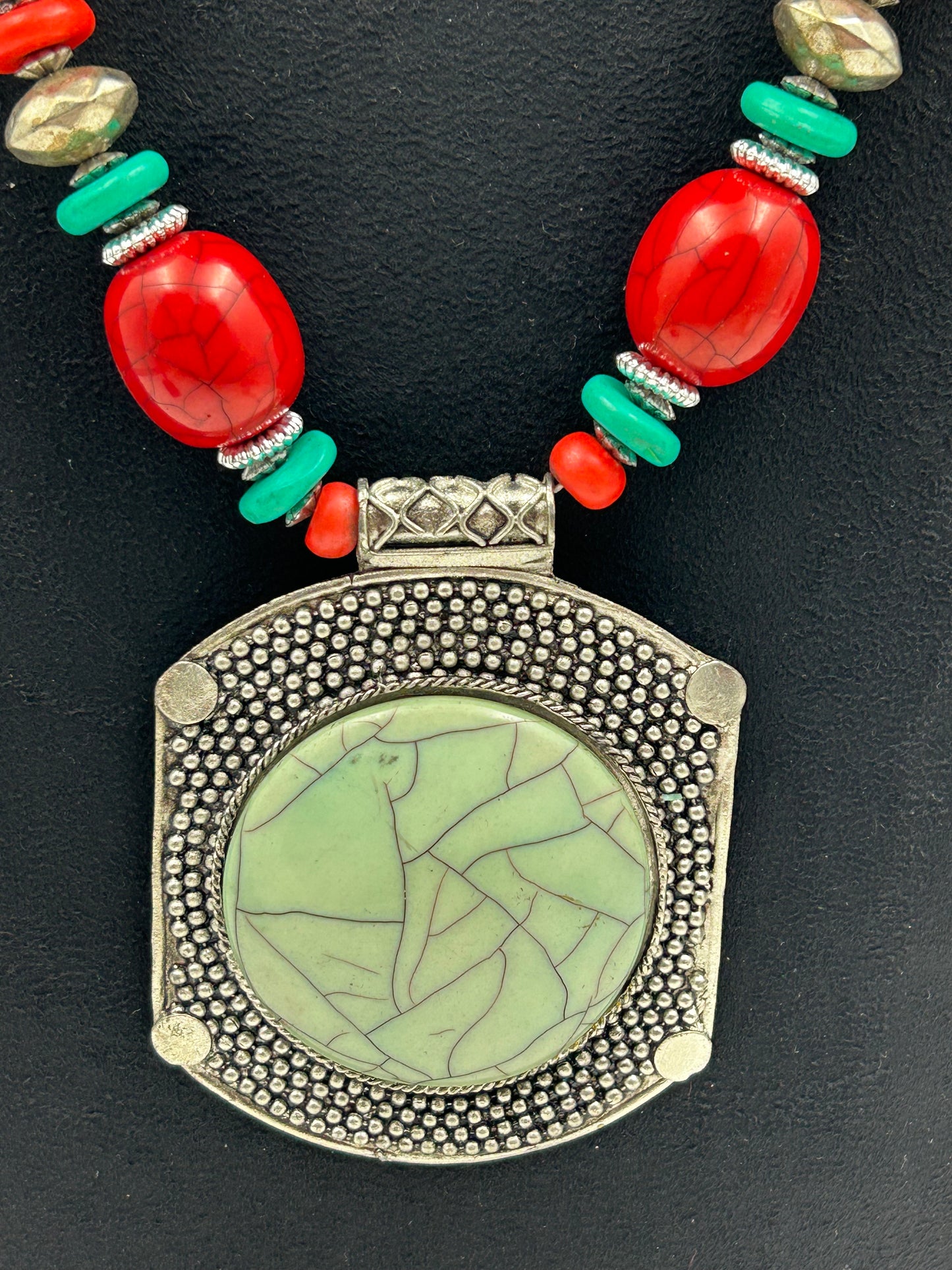 Tarini  Mint Green Tibetan Necklace