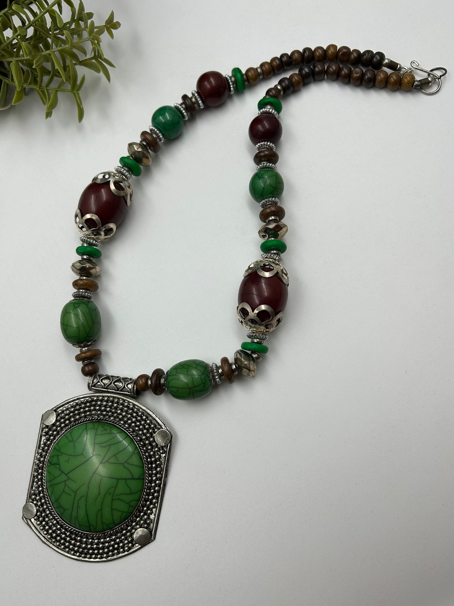 Tarini Green Tibetan Necklace