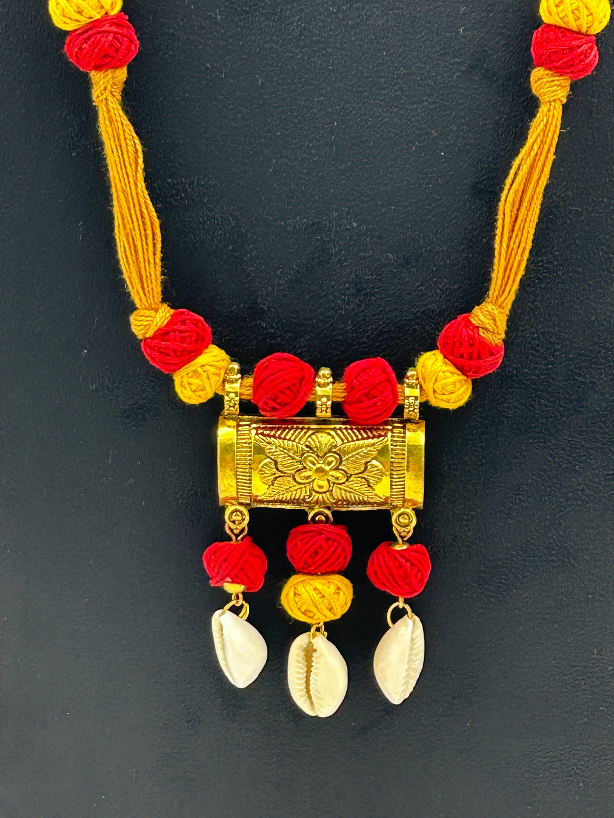 Kusum Mustard Oxidised Tabeez Necklace