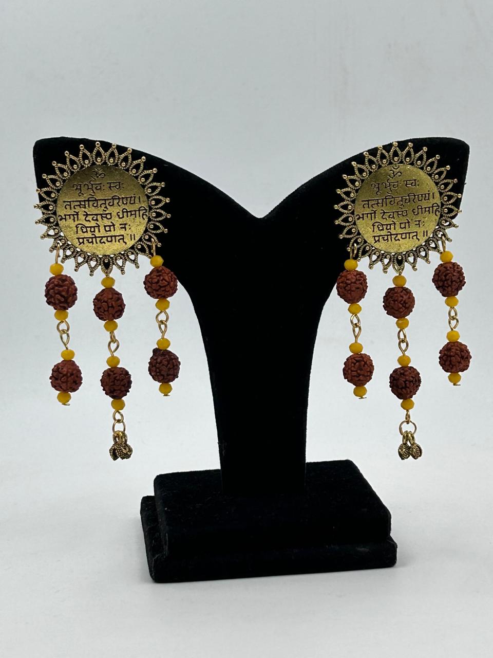 Vaishnavi Rudraksha Oxidised Earrings