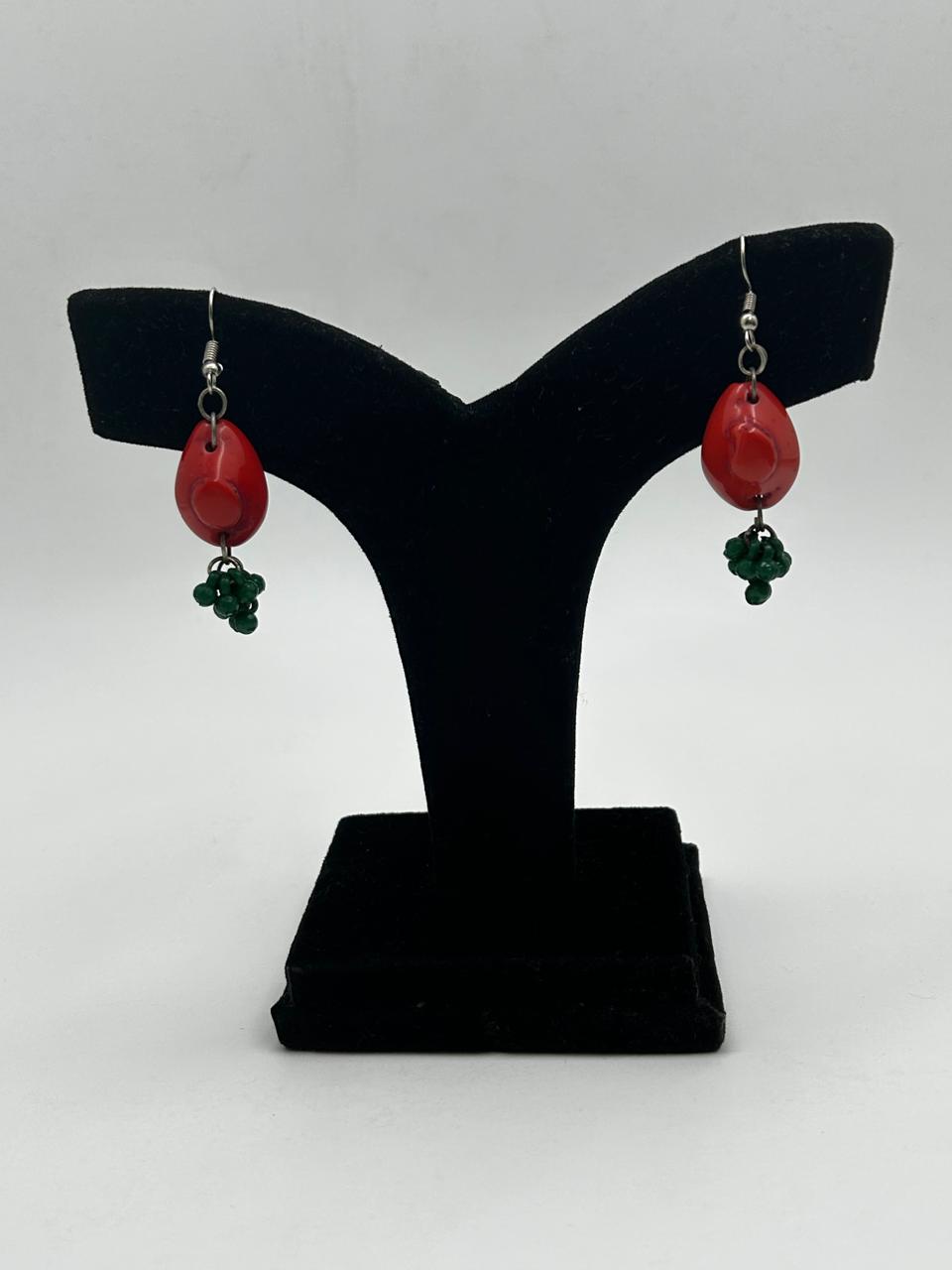 Shyla Red Tribal Necklace Set