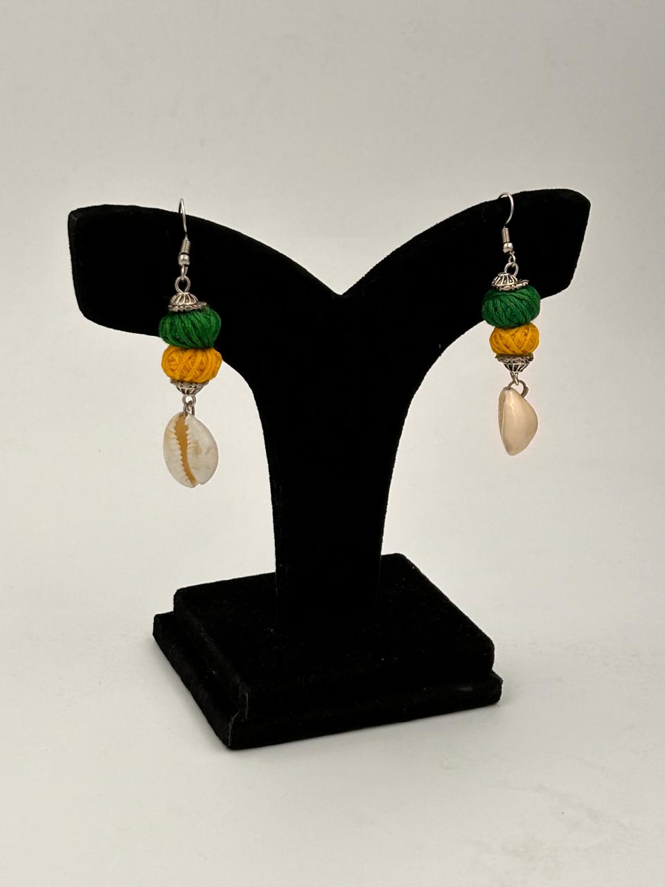 Tribal Touch Green Yellow Hasli Necklace Set