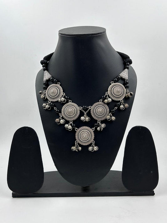Tesha Oxidised Charms Necklace Set