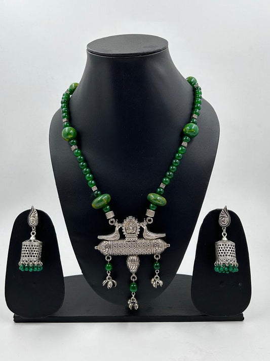 Hema Green beads Necklace Set