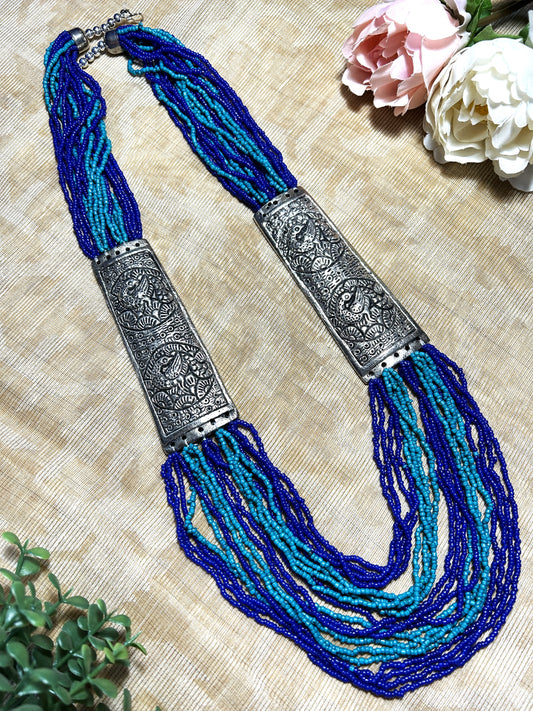 Anaya Dual Blue Multi Layered Necklace