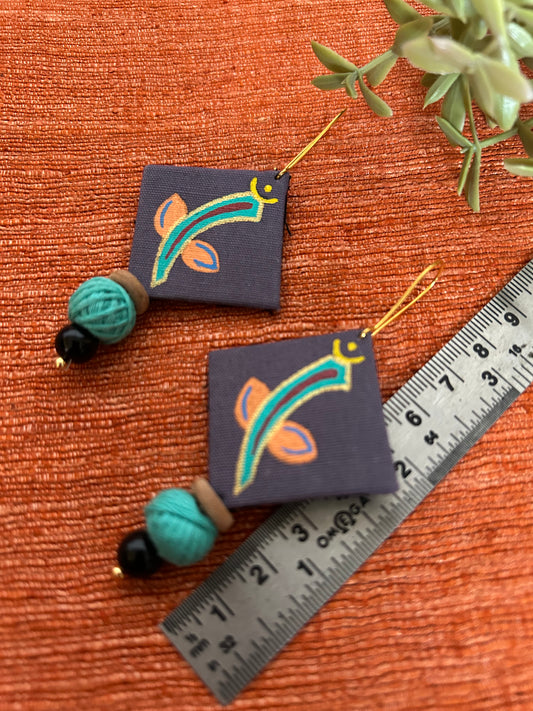 Ekisha Grey Fabric Earrings