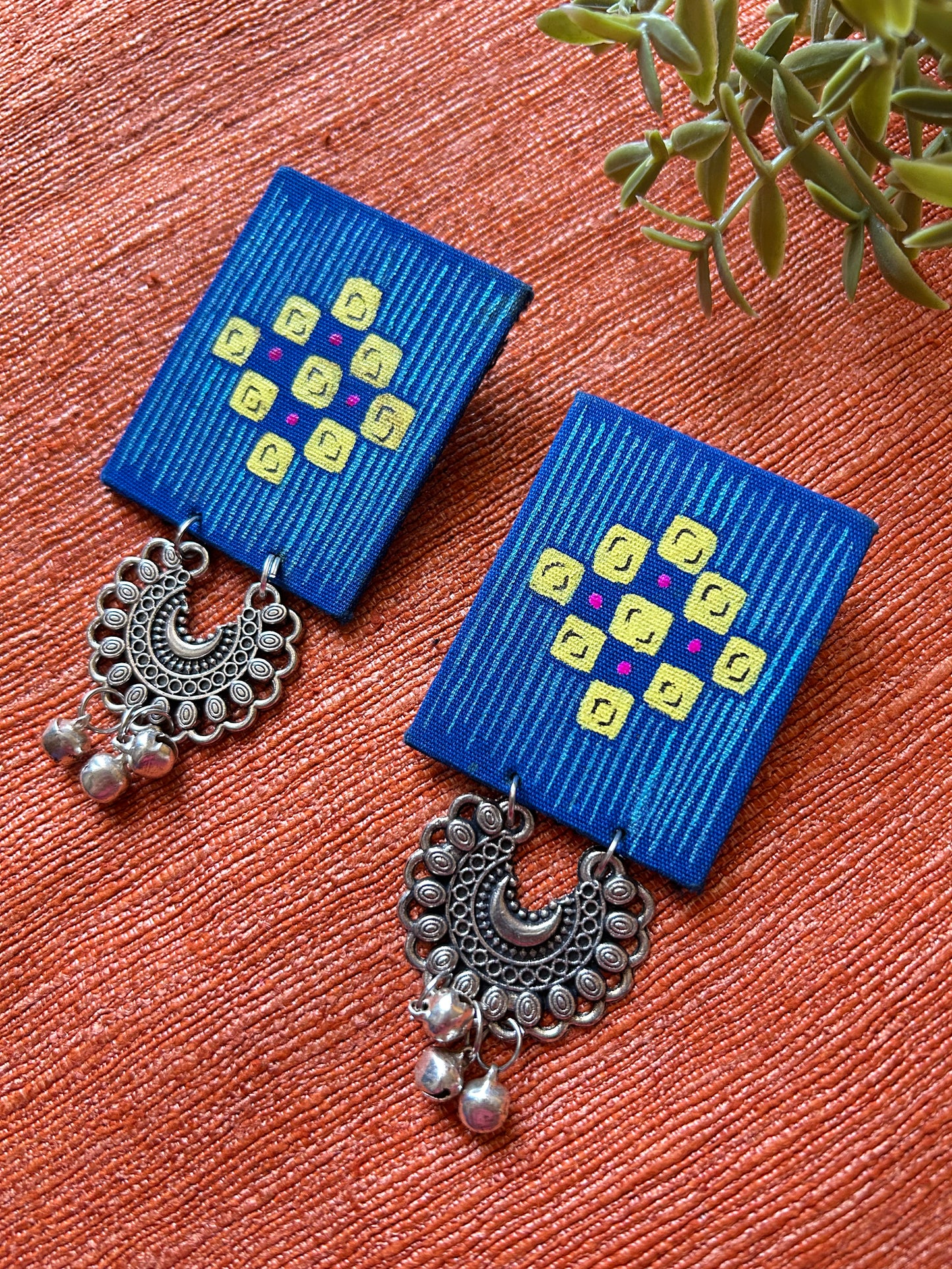 Ankana Blue Fabric Earrings