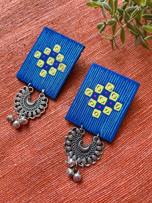 Ankana Blue Fabric Earrings