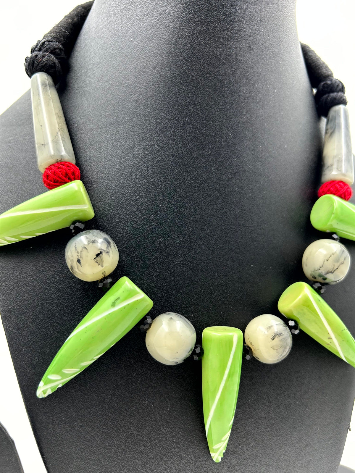 Vayra Green Beaded Necklace