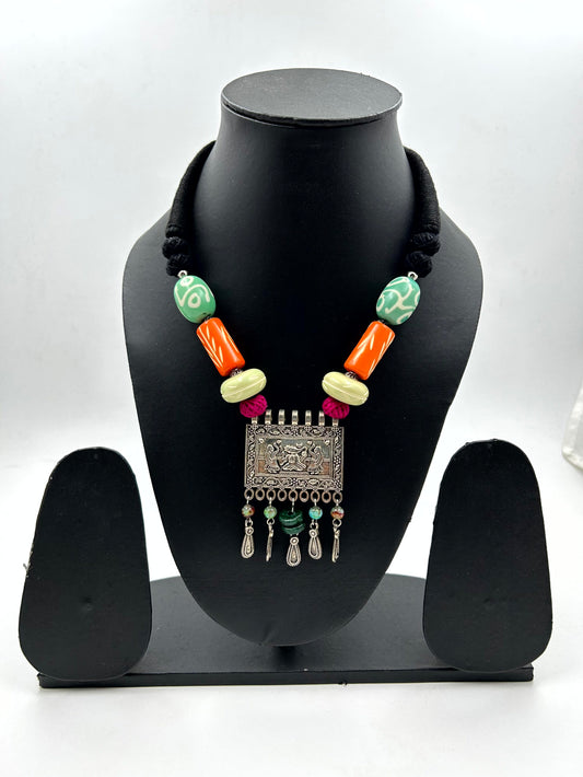 Kriti Multicolor Oxidised Necklace