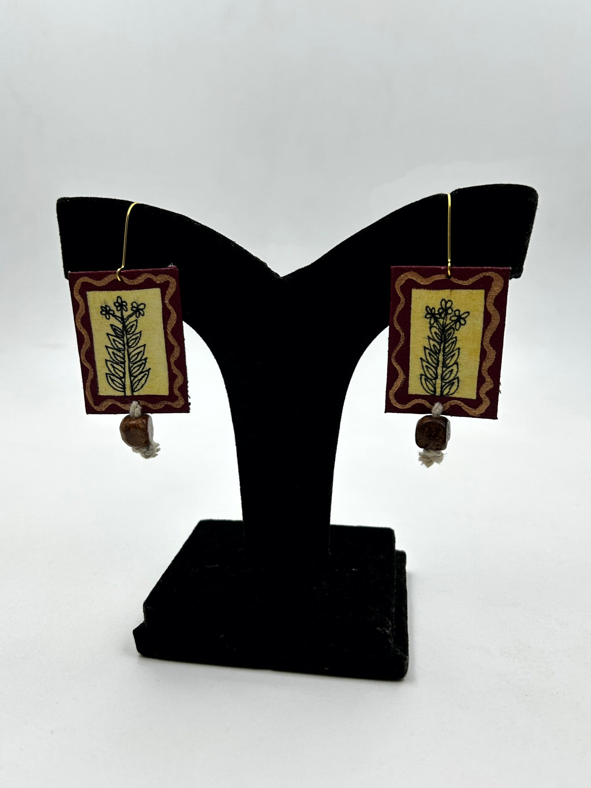 Pakhi Maroon Handpainted Fabric Necklace Set