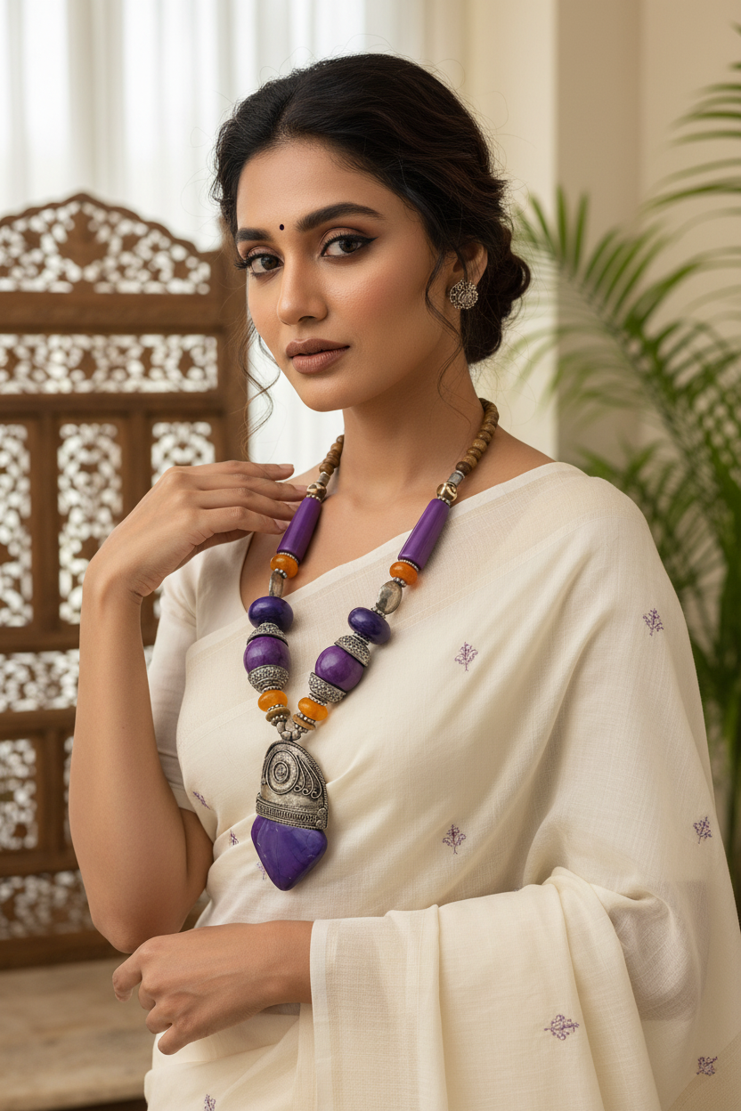 Tanirika Purple Tibetan Necklace