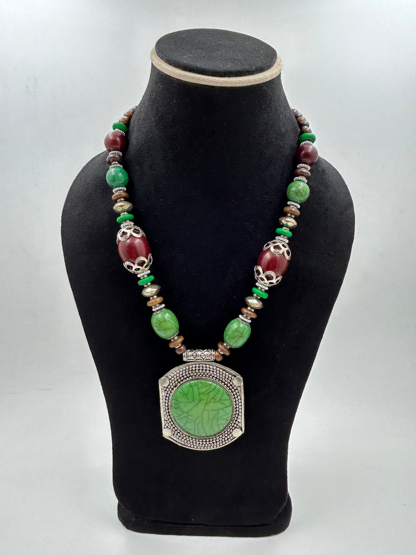Tarini Green Tibetan Necklace