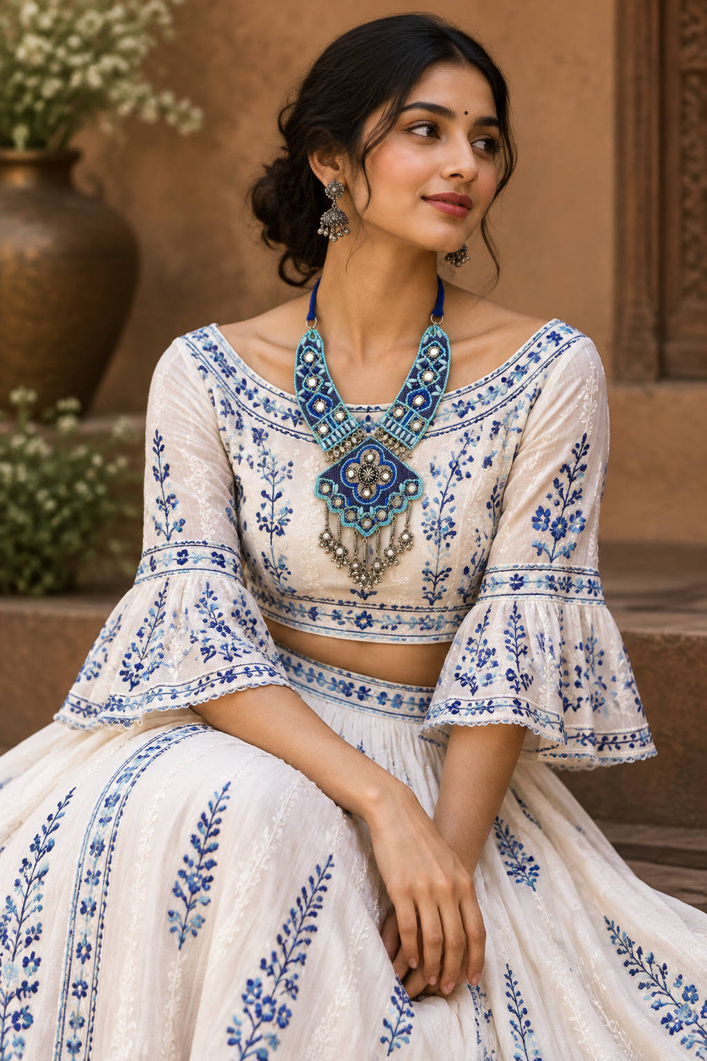 Vritika Blue Boho Necklace