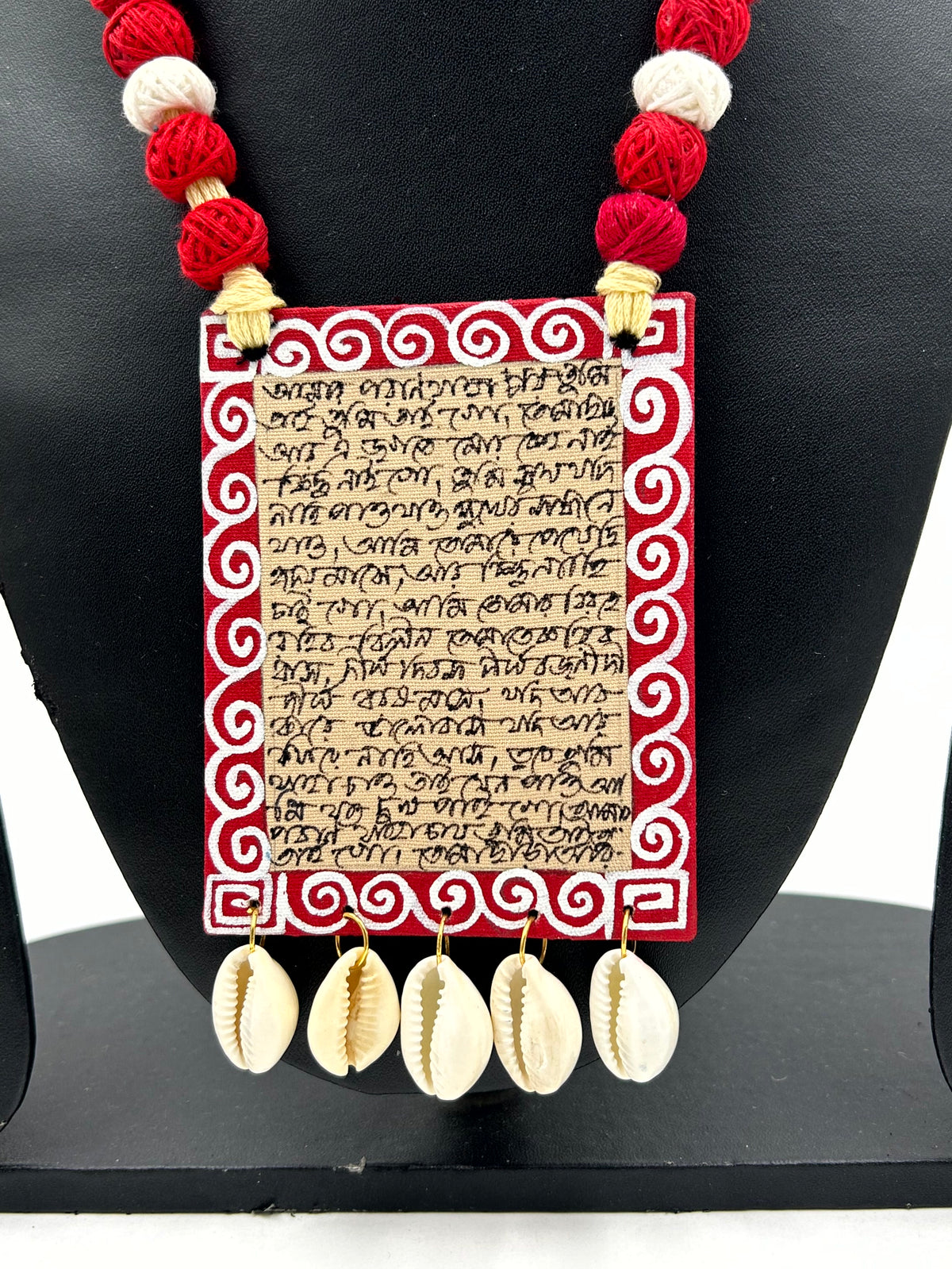 Lekha Red Fabric Necklace Set