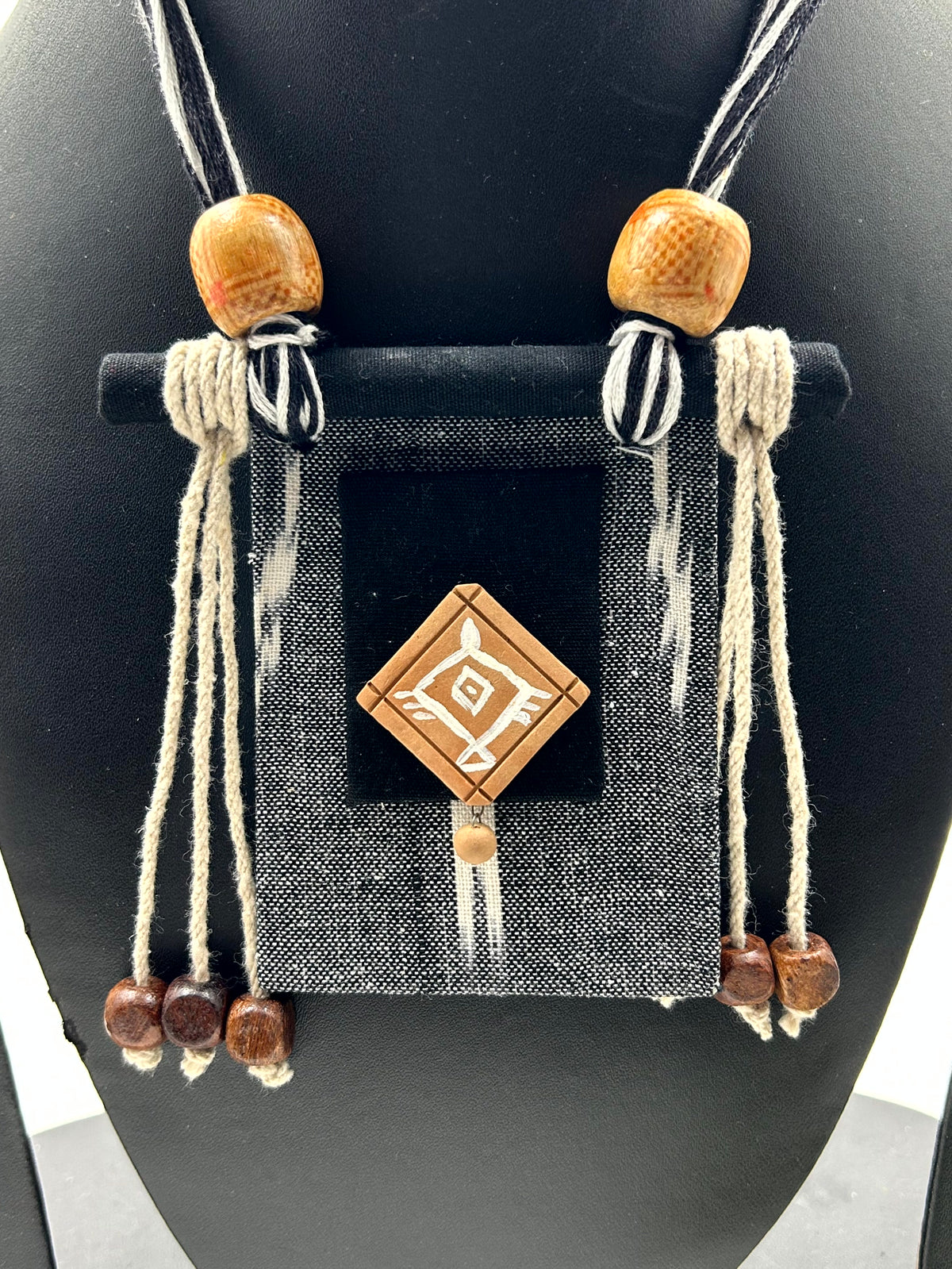 Kanika Black Fabric Necklace Set