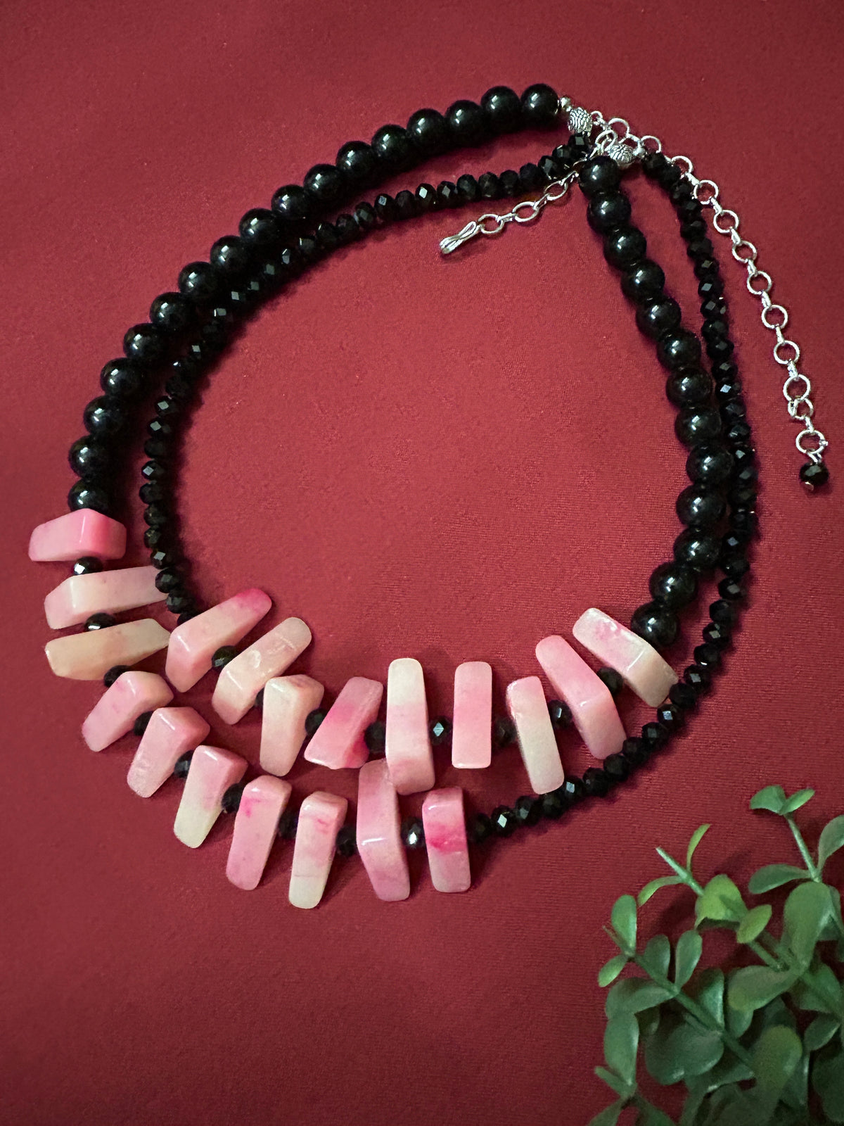 Sia Pink Layered Beaded Necklace