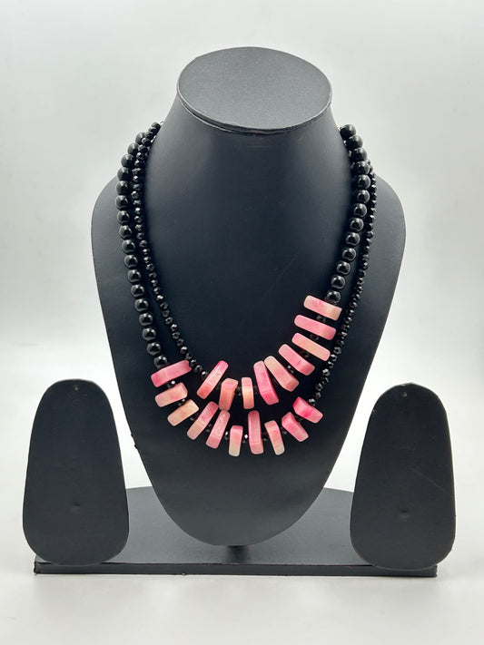 Sia Pink Layered Beaded Necklace