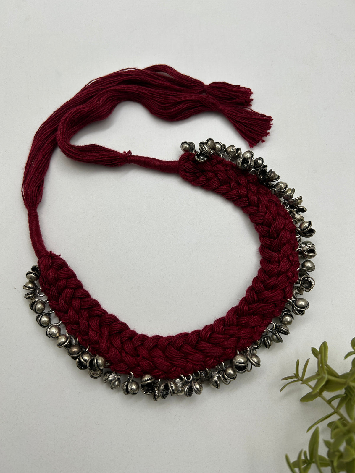 Beni Maroon Ghungroo Choker Necklace