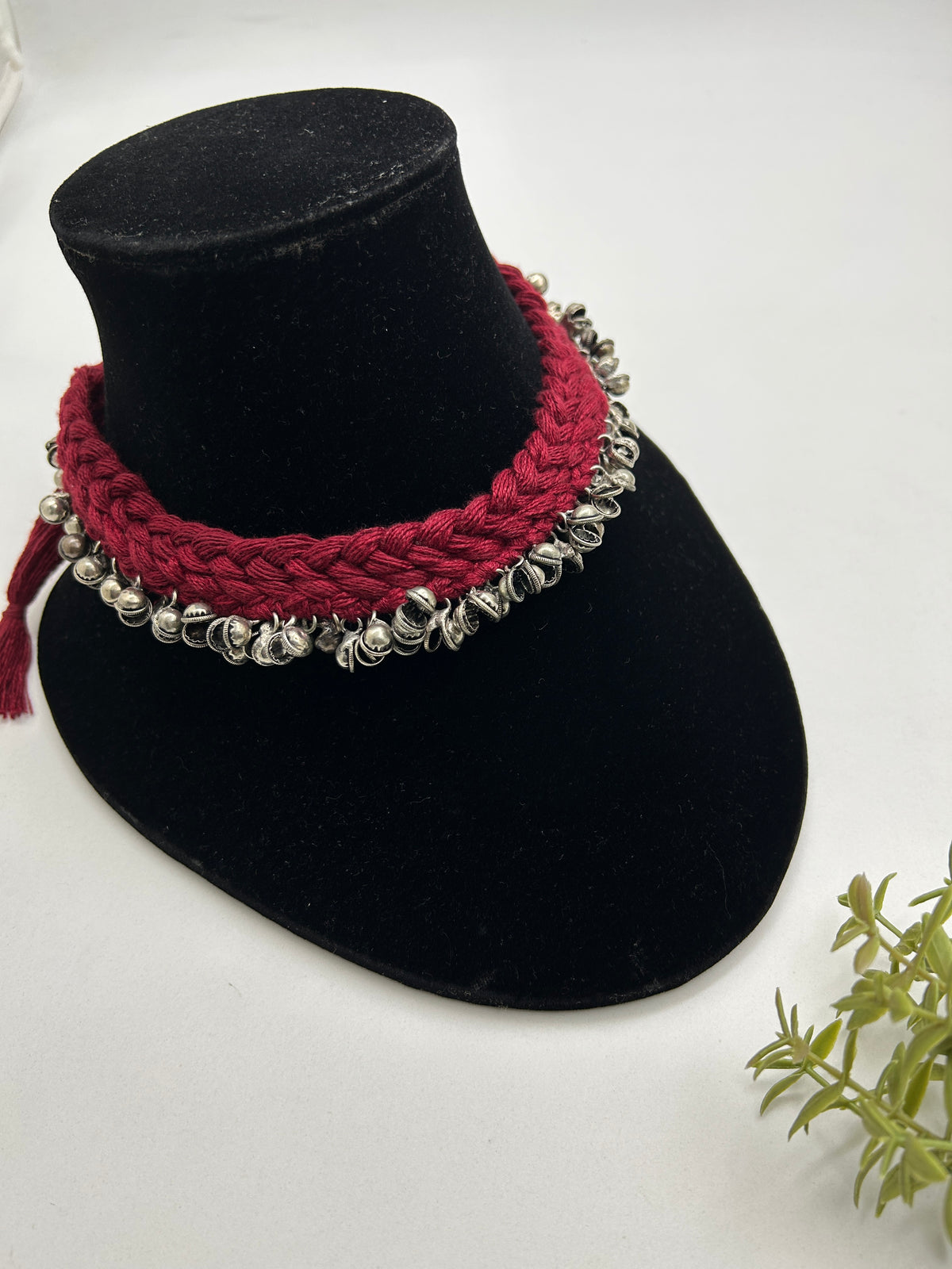 Beni Maroon Ghungroo Choker Necklace