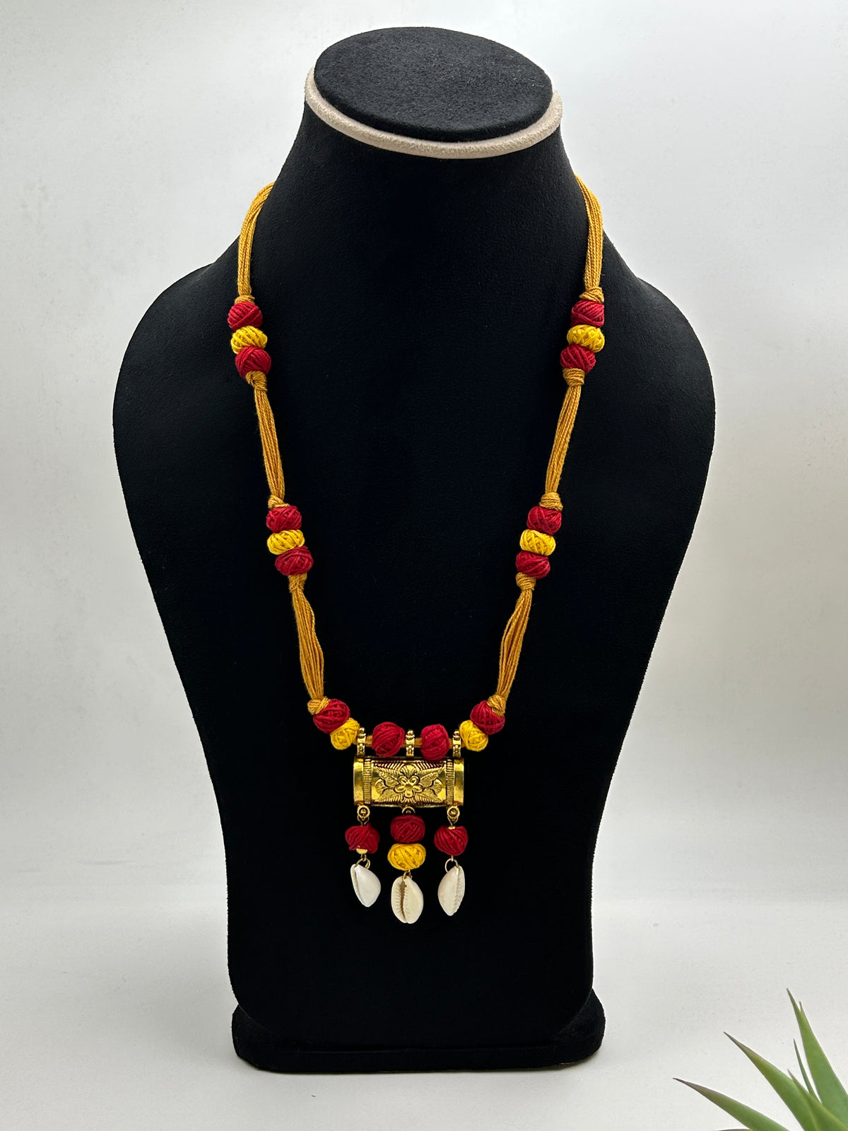 Kusum Mustard Oxidised Tabeez Necklace