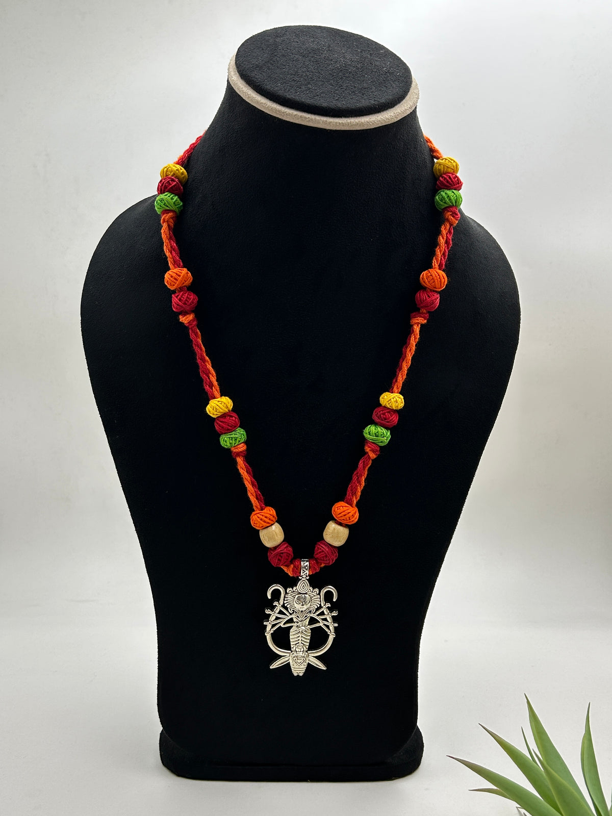 Arya Red Oxidised Durga Necklace