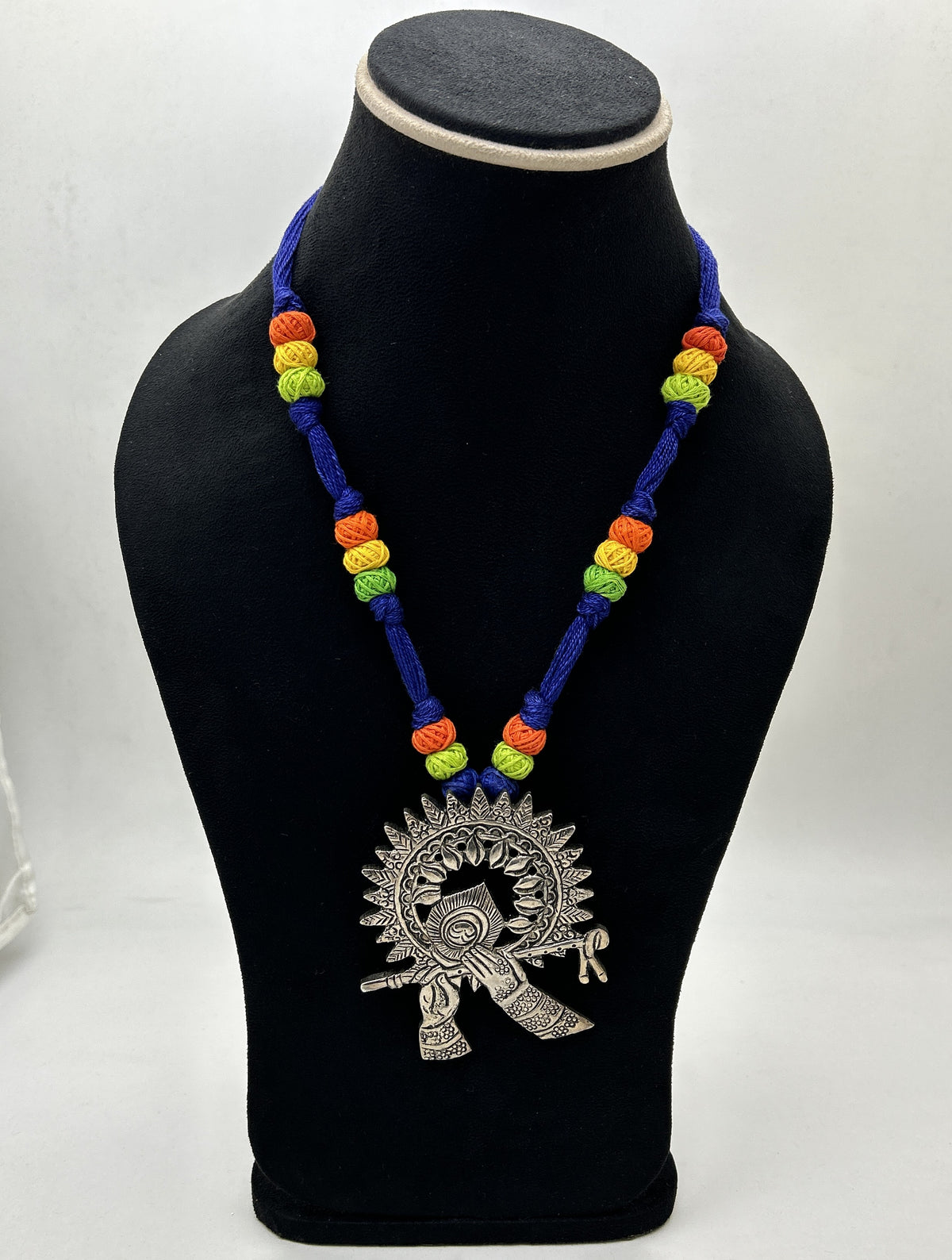Mayura Blue Dokra Necklace