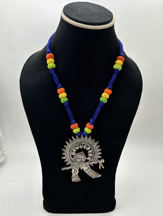Mayura Blue Dokra Necklace
