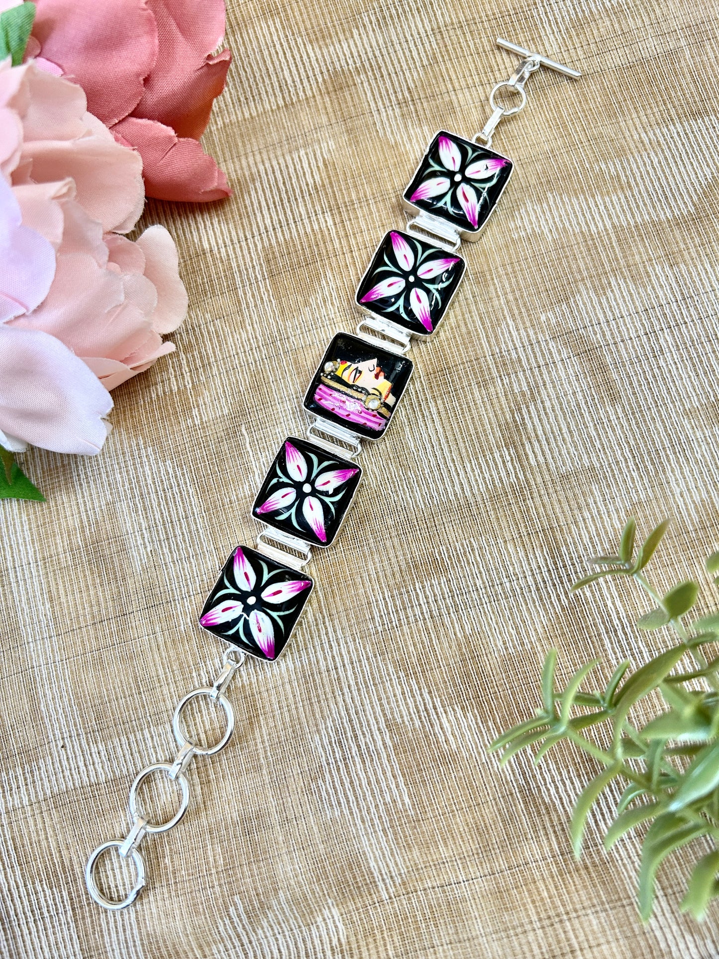 Amaya Black Hand Painted Bracelet