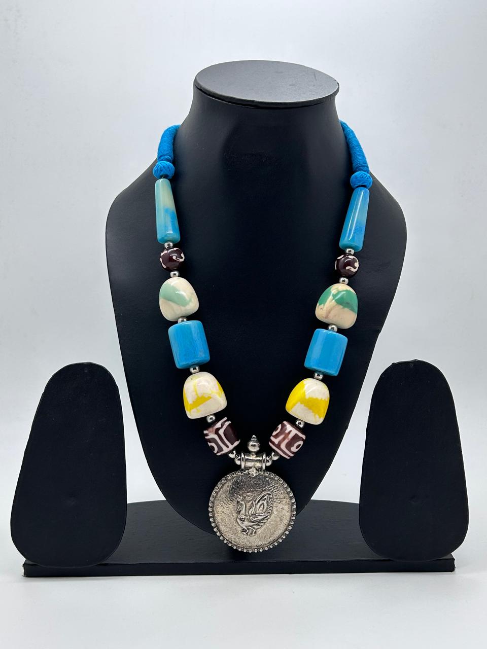 Tashi Multicolor Oxidised Tribal Necklace