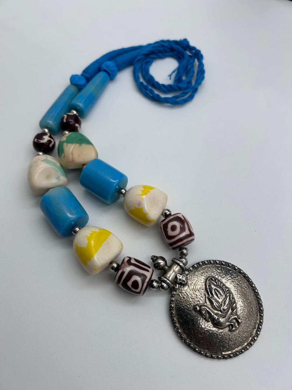 Tashi Multicolor Oxidised Tribal Necklace