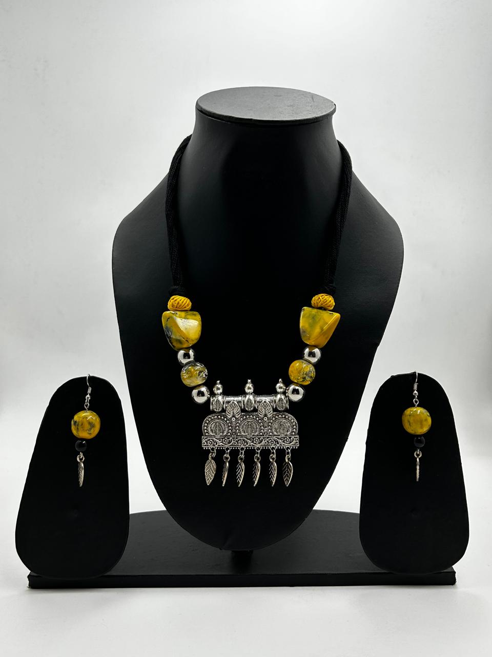 Kanak Yellow Tribal Necklace Set