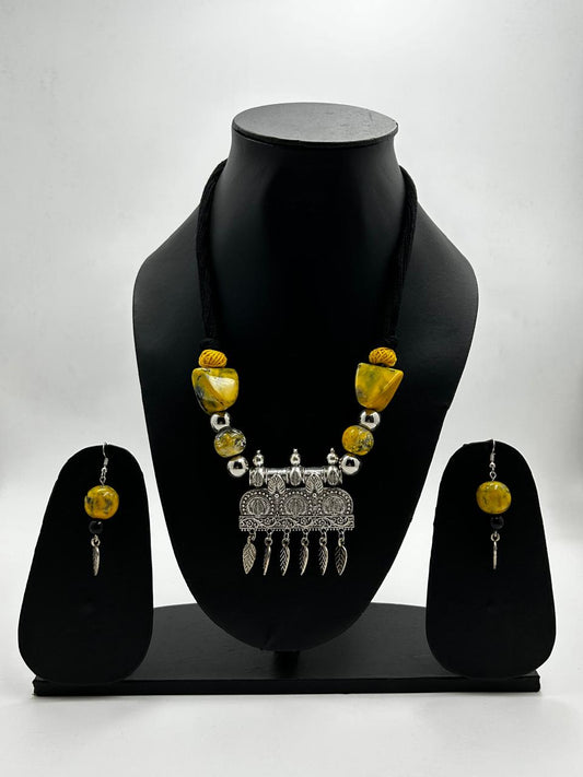 Kanak Yellow Tribal Necklace Set