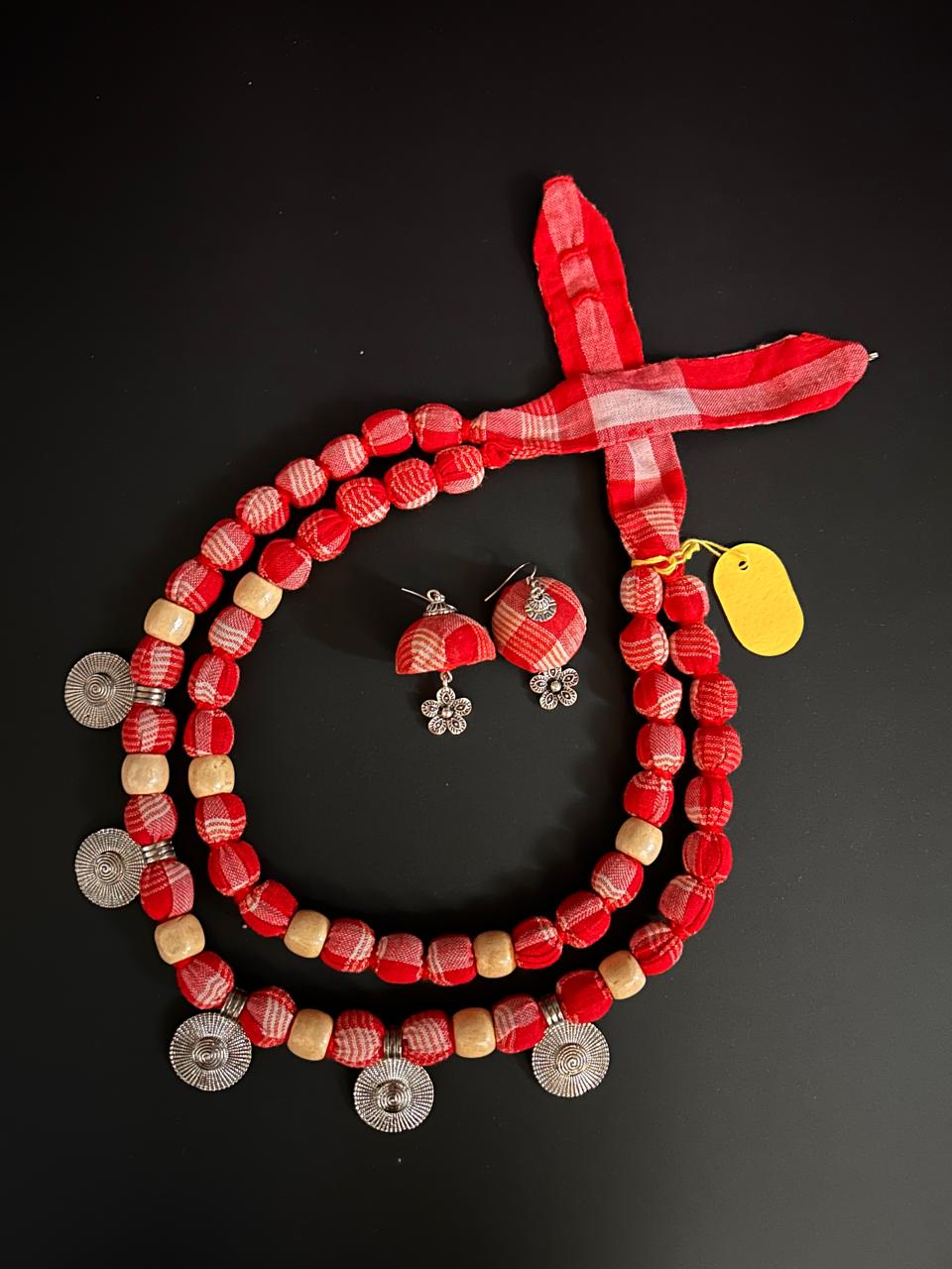 Tribal Touch Red Gamcha Necklace Set