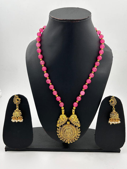 Primrose Rosy Agate Necklace Set